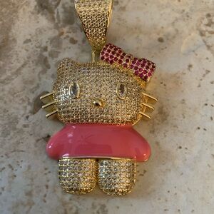 Hello Kitty Gold and Pink Pendant